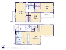 【埼玉県/所沢市東狭山ケ丘】所沢市東狭山ケ丘3丁目 新築一戸建て 間取り図