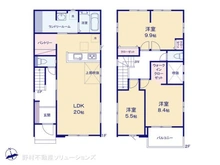 【埼玉県/所沢市東狭山ケ丘】所沢市東狭山ケ丘3丁目 新築一戸建て 間取り図