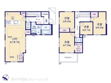 【埼玉県/所沢市大字上安松】所沢市大字上安松 新築一戸建て 間取り図