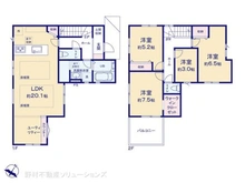 【埼玉県/所沢市大字上安松】所沢市大字上安松 新築一戸建て 間取り図
