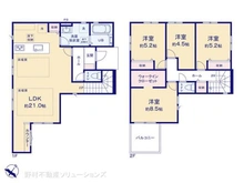 【埼玉県/所沢市大字上安松】所沢市大字上安松 新築一戸建て 間取り図