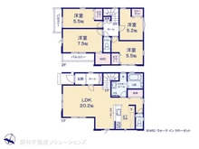 【東京都/東村山市青葉町】東村山市青葉町3丁目 新築一戸建て 間取り図