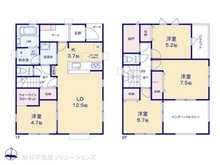 【埼玉県/所沢市大字上安松】所沢市大字上安松 新築一戸建て 間取り図