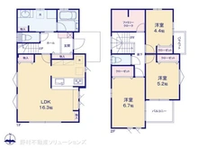 【埼玉県/所沢市上新井】所沢市上新井5丁目 新築一戸建て 間取り図
