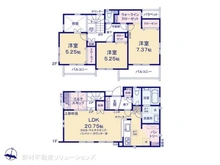【東京都/東村山市秋津町】東村山市秋津町3丁目 新築一戸建て 間取り図