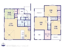 【埼玉県/所沢市大字北秋津】所沢市大字北秋津 新築一戸建て 間取り図