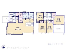 【埼玉県/所沢市小手指南】所沢市小手指南2丁目 新築一戸建て 間取り図