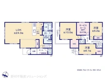 【埼玉県/所沢市小手指南】所沢市小手指南3丁目 新築一戸建て 間取り図
