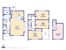 【埼玉県/所沢市北中】所沢市北中3丁目 新築一戸建て 間取り図