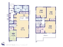 【埼玉県/所沢市東所沢】所沢市東所沢2丁目 新築一戸建て 間取り図