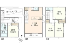 【埼玉県/さいたま市浦和区針ヶ谷】さいたま市浦和区針ヶ谷2丁目　2号棟　新築戸建 間取り図