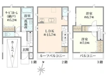 【埼玉県/さいたま市浦和区針ヶ谷】さいたま市浦和区針ヶ谷2丁目　3号棟　新築戸建 間取り図
