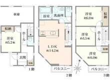 【埼玉県/川口市戸塚東】川口市戸塚東新築戸建　1号棟 間取り図