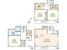 【埼玉県/さいたま市桜区西堀】グリーンガーデン中浦和5期 A 新築戸建 間取り図