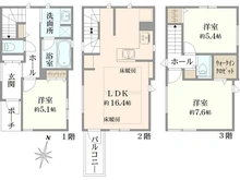 【埼玉県/川口市青木】川口市青木1丁目 1号棟 新築戸建 間取り図