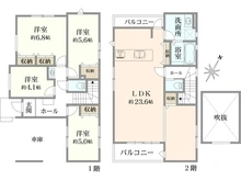 【埼玉県/さいたま市北区土呂町】さいたま市北区土呂町1丁目　新築戸建 間取り図