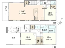 【埼玉県/蕨市中央】蕨市中央3丁目　新築戸建1号棟 間取り図