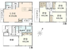 【埼玉県/蕨市中央】蕨市中央3丁目　新築戸建3号棟 間取り図