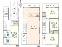 【埼玉県/さいたま市南区根岸】さいたま市南区根岸4丁目　新築戸建　3号棟 間取り図