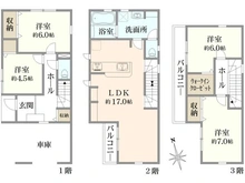【埼玉県/さいたま市浦和区木崎】【新築戸建】さいたま市浦和区木崎2丁目　1号棟 間取り図