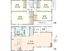 【埼玉県/さいたま市浦和区上木崎】さいたま市浦和区上木崎8丁目新築戸建　3号棟 間取り図
