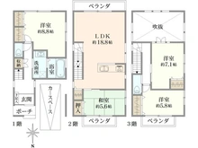 【埼玉県/さいたま市浦和区仲町】さいたま市浦和区仲町4丁目中古戸建 間取り図