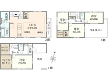 【埼玉県/さいたま市浦和区仲町】さいたま市浦和区仲町4丁目 新築戸建て 1号棟 間取り図