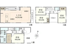 【埼玉県/さいたま市浦和区仲町】さいたま市浦和区仲町4丁目 新築戸建て 2号棟 間取り図