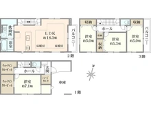【埼玉県/さいたま市浦和区仲町】さいたま市浦和区仲町4丁目 新築戸建て 3号棟 間取り図