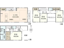 【埼玉県/さいたま市浦和区仲町】さいたま市浦和区仲町4丁目 新築戸建て 4号棟 間取り図