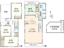 【埼玉県/さいたま市緑区道祖土】さいたま市緑区道祖土4丁目 中古戸建 間取り図
