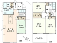【埼玉県/さいたま市見沼区東大宮】さいたま市見沼区東大宮1丁目 中古戸建 間取り図