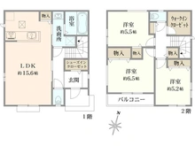 【埼玉県/川口市芝高木】川口市芝高木1丁目5759番新築戸建てA号棟 間取り図