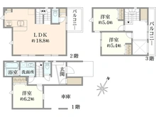【埼玉県/さいたま市中央区鈴谷】さいたま市中央区鈴谷8丁目　新築一戸建て2号棟 間取り図