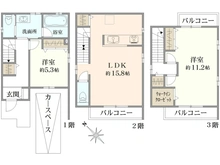【埼玉県/川口市戸塚東】川口市戸塚東1丁目　4号棟 間取り図