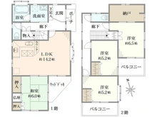 【千葉県/松戸市栄町】松戸市栄町1丁目／戸建 間取り図