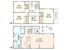 【千葉県/松戸市六高台】松戸市六高台6丁目新築一戸建て3号棟 間取り図