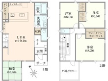 【千葉県/印西市草深】印西市草深／新築戸建　1号棟 間取り図