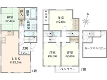 【千葉県/松戸市八ケ崎】中古戸建/松戸市八ヶ崎3丁目 間取り図