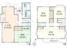 【千葉県/船橋市薬円台】船橋市薬円台3丁目　中古戸建 間取り図