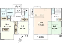 【千葉県/船橋市みやぎ台】船橋市みやぎ台3丁目　中古戸建 間取り図
