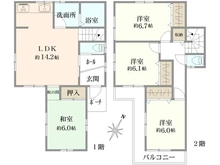 【千葉県/船橋市旭町】船橋市旭町1丁目　中古戸建 間取り図