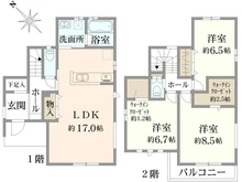 【千葉県/鎌ケ谷市丸山】鎌ヶ谷市丸山2丁目　新築戸建 間取り図