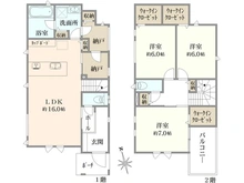 【千葉県/船橋市二和東】船橋市二和東五丁目　新築戸建 間取り図