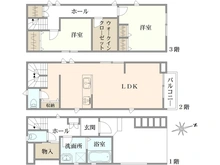 【千葉県/船橋市本町】船橋市本町4丁目　中古戸建 間取り図