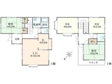 【千葉県/船橋市咲が丘】船橋市咲が丘4丁目　中古戸建 間取り図