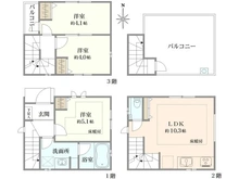 【東京都/江東区大島】江東区大島七丁目　新築戸建て　B号棟 間取り図