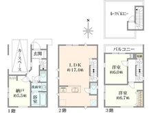 【東京都/江東区大島】江東区大島八丁目　戸建てB号棟 間取り図