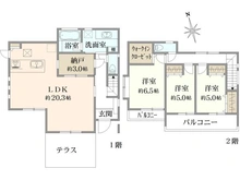 【東京都/日野市西平山】⽇野市⻄平⼭⼆丁⽬　中古戸建 間取り図