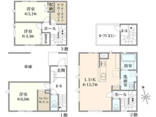 【東京都/葛飾区金町】葛飾区金町5丁目　新築戸建　3号棟 間取り図